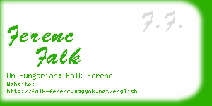 ferenc falk business card